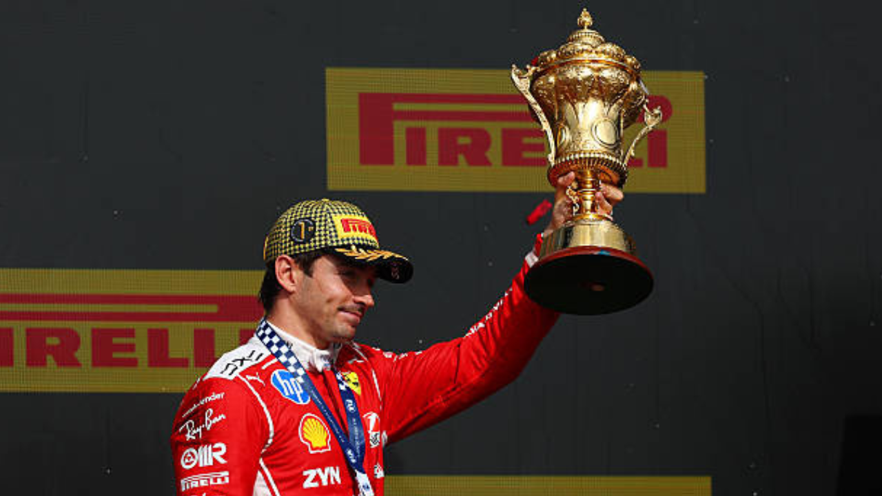 Foto do Charles Leclerc, que venceu o GP da Grã-Bretanha
