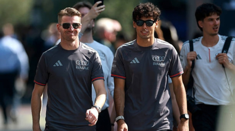 Foto de Gabriel Bortoleto e Nico Hülkenberg representando a Audi