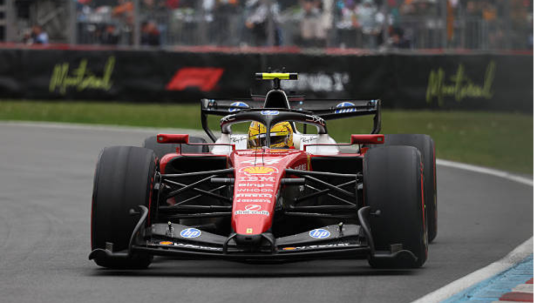 Foto do carro da Ferrari no GP do Canadá