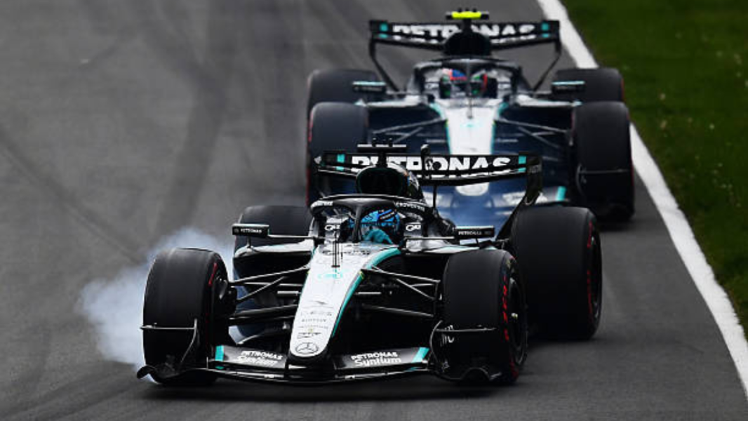 Foto das Mercedes de George Russell e Kimi Antonelli