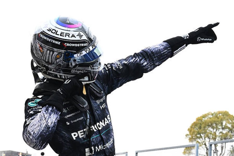SUZUKA, JAPAN - MARCH 29: Race winner Andrea Kimi Antonelli of Italy and Mercedes AMG Petronas F1 Team celebrates on arrival in parc ferme during the F1 Grand Prix of Japan at Suzuka Circuit on March 29, 2026 in Suzuka, Japan. (Photo by Mark Sutton - Formula 1/Formula 1 via Getty Images)